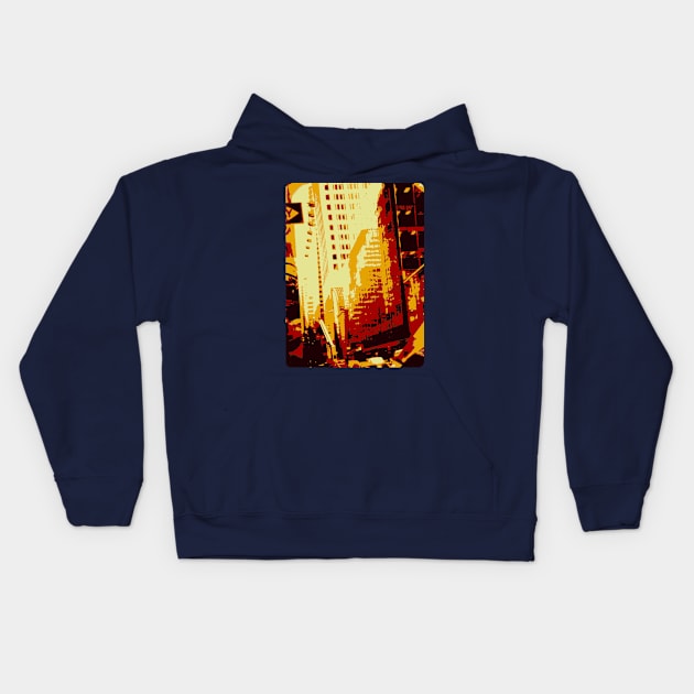 New York City Art Poster Kids Hoodie by Retropenguin